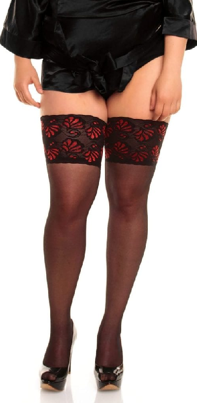 Deluxe20 Satin 5" Lace Top Thigh High Hold Ups