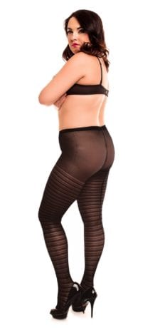 Glamory Saturnia 20 Patterned Tights 20 denier black back view full body
