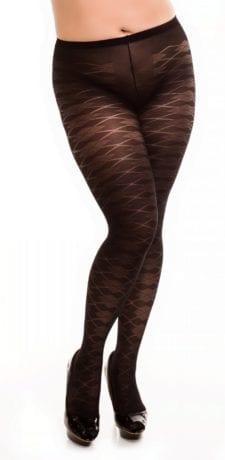 Glamory Dune 70 Patterned Tights 70 denier black front view half body