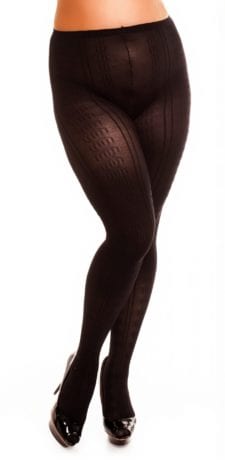 Glamory Marea 70 Patterned Tights 70 denier black front view half body